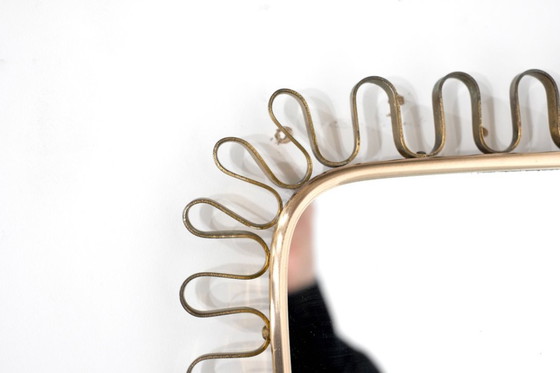 Image 1 of Wandspiegel aus Messing, Italien, 1950er Jahre