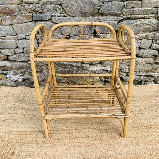 Rattan bedside table