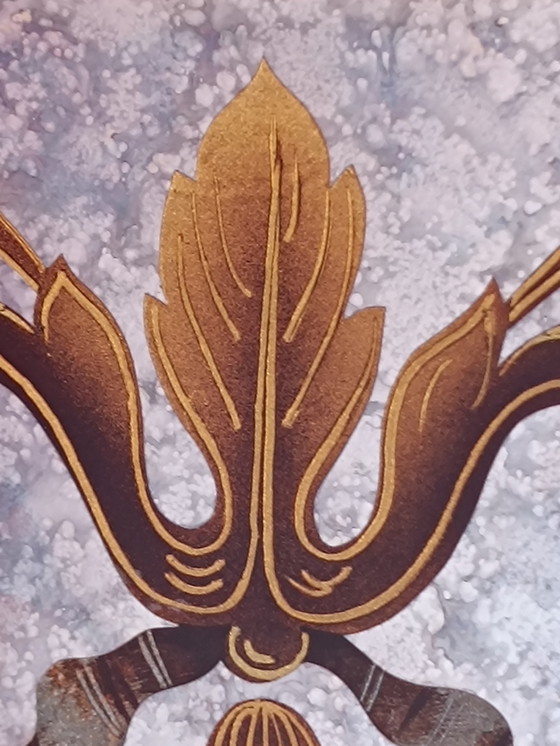 Image 1 of Art Nouveau Mirror In Chipboard Glass