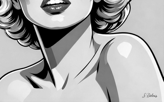 Ritratto Pop Art Marilyn Monroe - (60x60 Cm), Dipinti e disegni, Tela, Multicolore (foto 13 di 15)