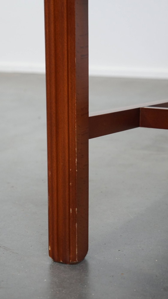 Image 1 of 4x chaise de salle à manger/réunion chesterfield en cuir de vachette, couleur cognac clair