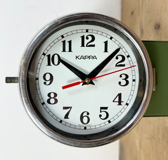 Image 1 of Vintage Green Kappa Maritime Double-Sided Wall Clock, 1980s
