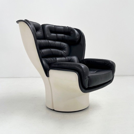 Black & White Elda Lounge Chair by Joe Colombo for Comfort, 1960s
