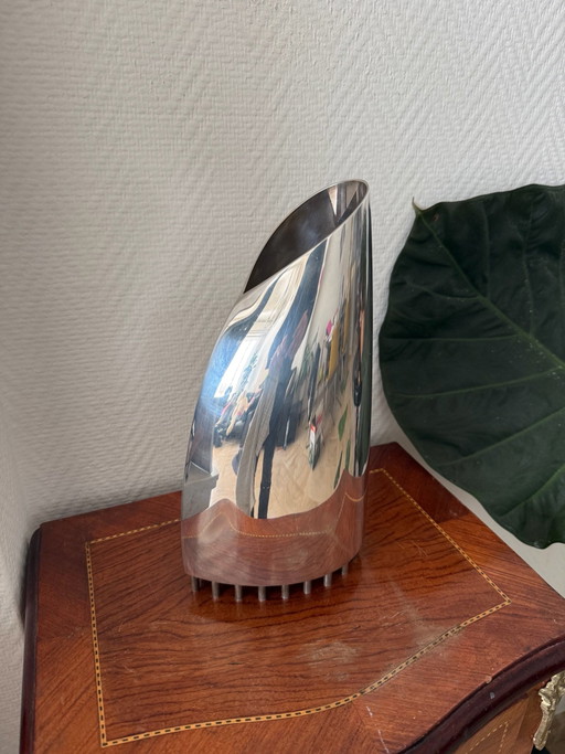 Lino Sabattini vaas Colonatto 1989 verzilverd Sabattini Italy design