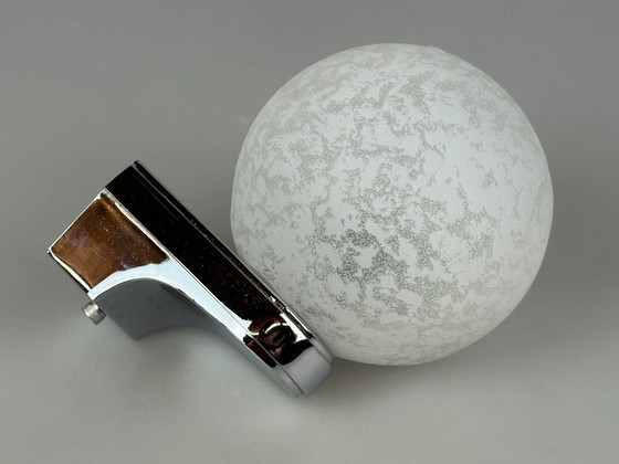 Image 1 of 60s 70s wandlamp bollamp metaal chroom & glas space age design