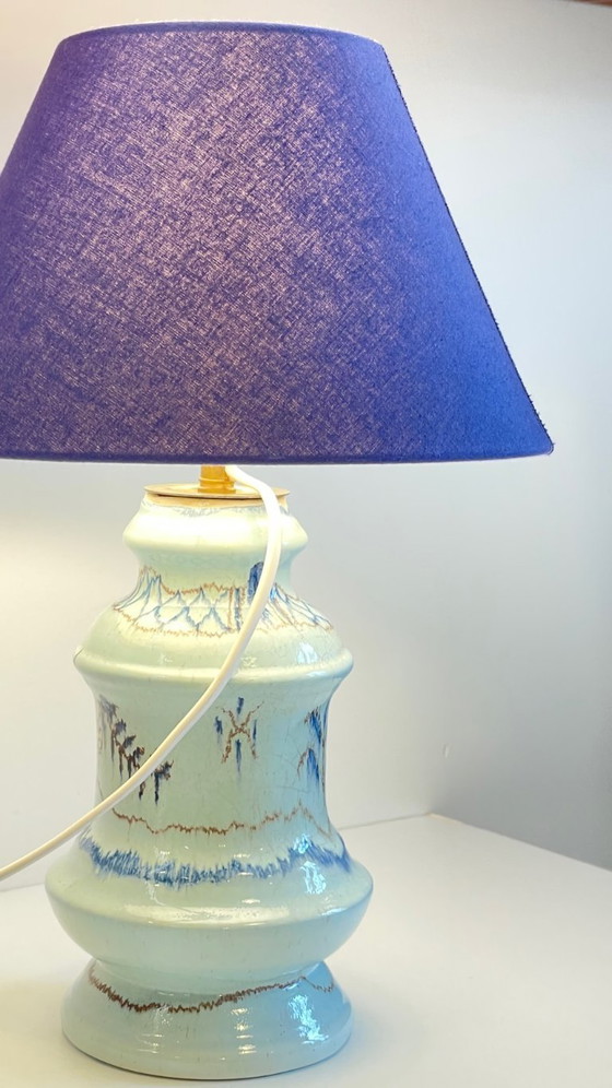 Image 1 of Lampada vintage in ceramica blu chic