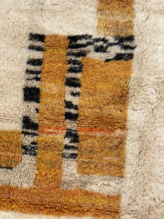Image 1 of Authentiek Mrirt Marokkaans Berber Wollen Vloerkleed 210x300 cm - Handgeweven, Pluche & Kleurrijk Wollen Vloerkleed