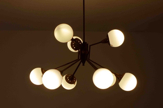 Image 1 of Lampadario italiano a globo opalino