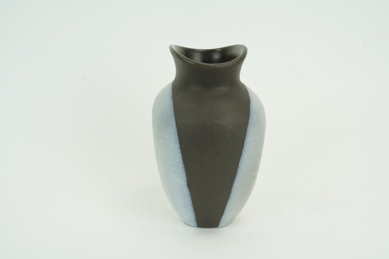 Image 1 of german mid century vase by majolika karlsruhe, two-tone decoration, fridegart glatzle, 1950s, model no. 6053