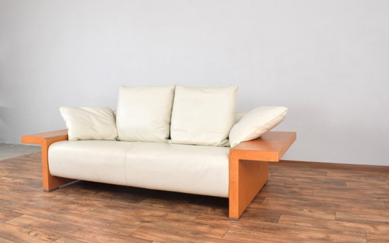 Italiaanse leren bank van Giorgetti, jaren 80. – 3-5 zitsbanken, Wood (photo 3 of 15)