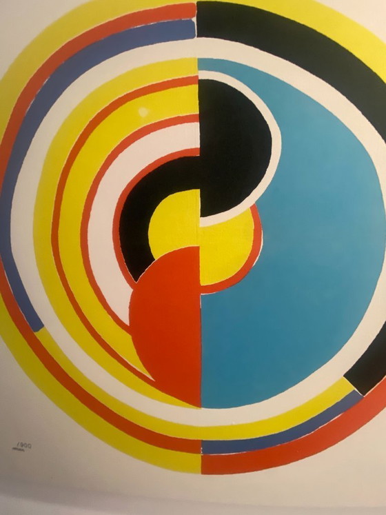 Image 1 of Sonia Delaunay  Grande sérigraphie sur toile sur chassis  Édition artcurial 1980
