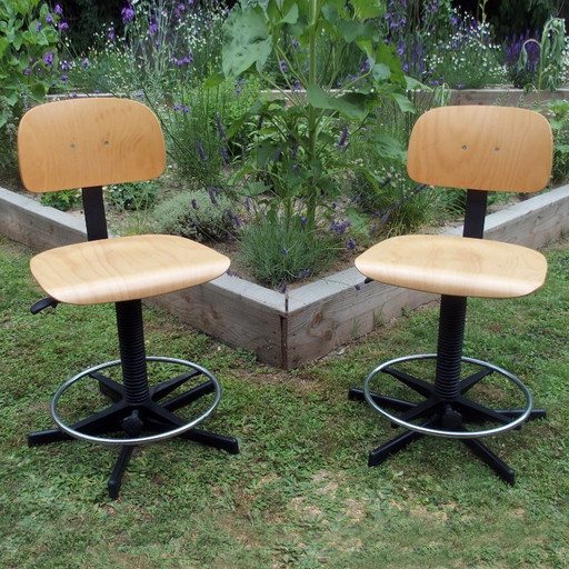 2 sillas de trabajo Score – draaistoelen, Wood
