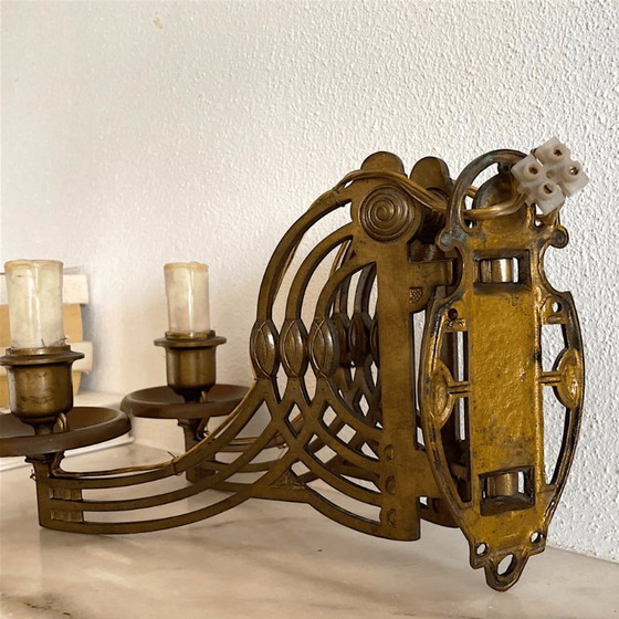 Art Nouveau Style Brass Articulated Double Piano Wall Sconce Lamp, 1900s, 1890s – Wall lights, Bronze (photo 9 of 13)