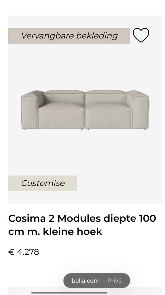 Bolia Cosima Canapés modulables, Canapés 2 places, Textile, Bleu, Modern (photo 4 sur 5)