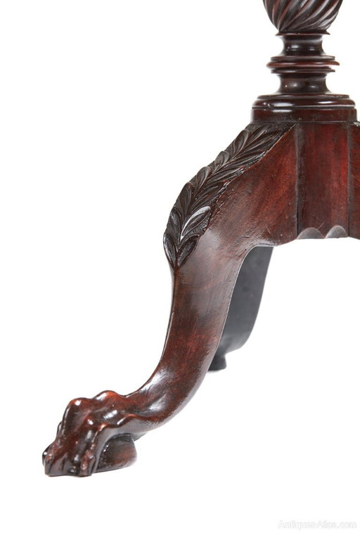 side table Unusual carved mahogany 2-tier dumb waiter