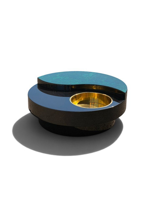 Yin Yang Willy Rizzo rotating coffee table, brass, 1970s