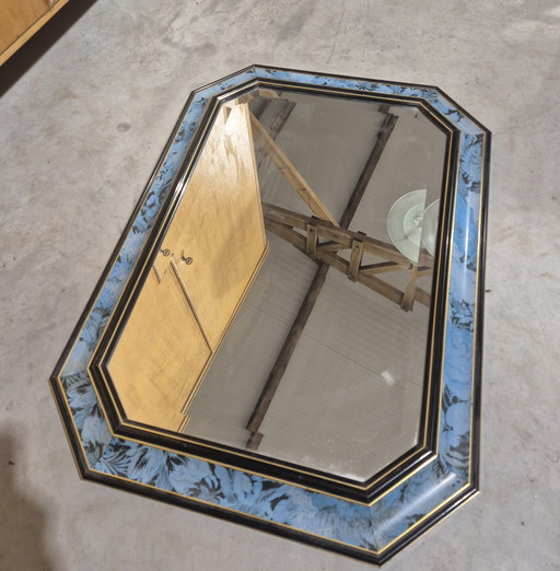 Wooden regency mirror with floral pattern