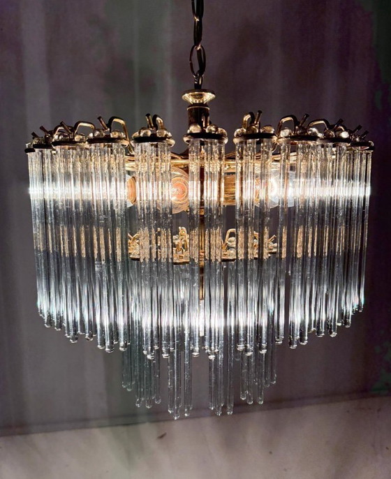 Image 1 of Mid-century chandelier/ceiling lamp by Gaetano Sciolari, Murano, Italy, 1970s.