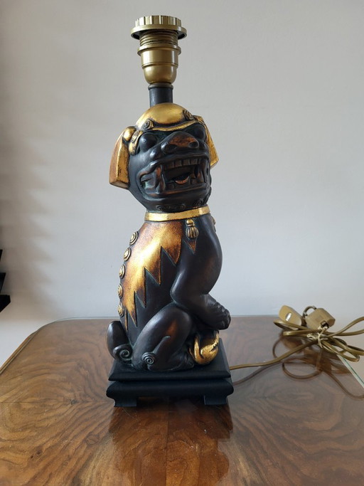 Foo dog tafellamp, Deknudt, jaren 1970, België.