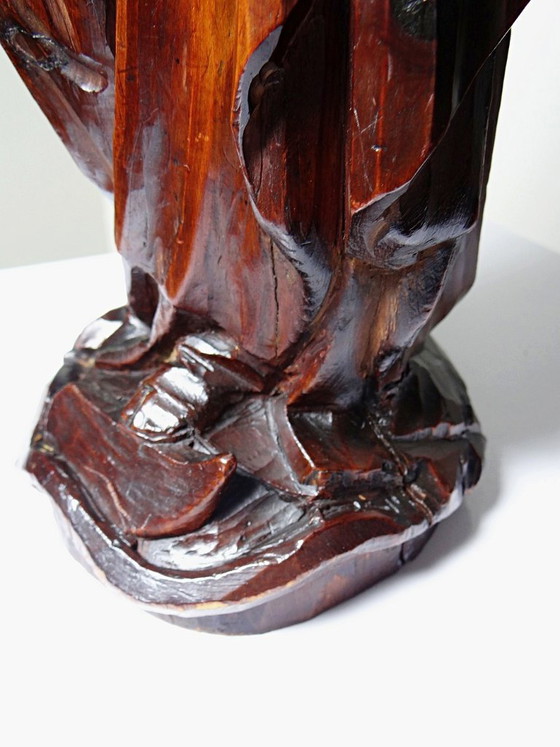 Image 1 of Antique religious sculpture of the Virgin Mary in carved wood, Immaculate Conception