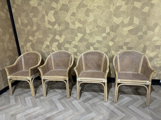 4x Rohé Rattan Esszimmerstühle