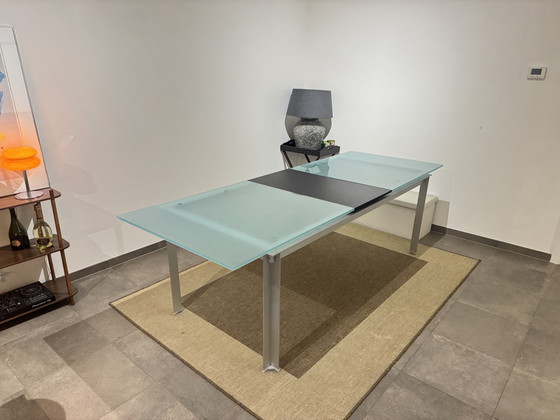 Image 1 of B&B Italia extendable designer dining table, Paolo Piva, glass