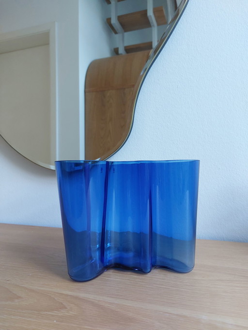 Iittala Alvar Aalto Savoy Glasvase Kobaltblau Ultramarin