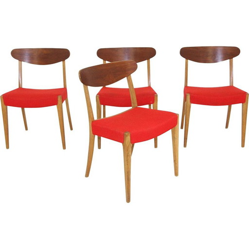 Set of 4 vintage teak chairs by Søen Wiladsens Møbelfabrik, Denmark 1960