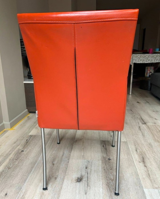 6 Bert Plantagie Chairs Orange Leather – Dining chairs, Metal (photo 2 of 5)