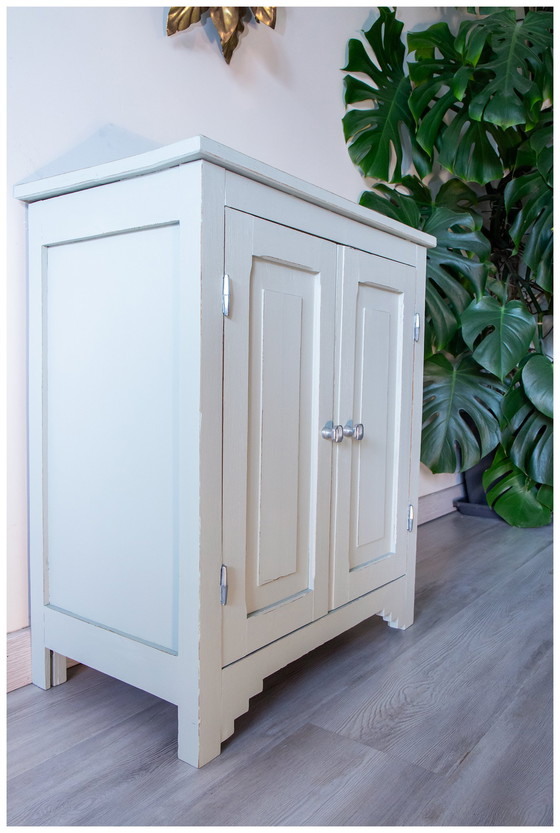 Image 1 of Buffet parisien gris argile, bois patiné, 1950