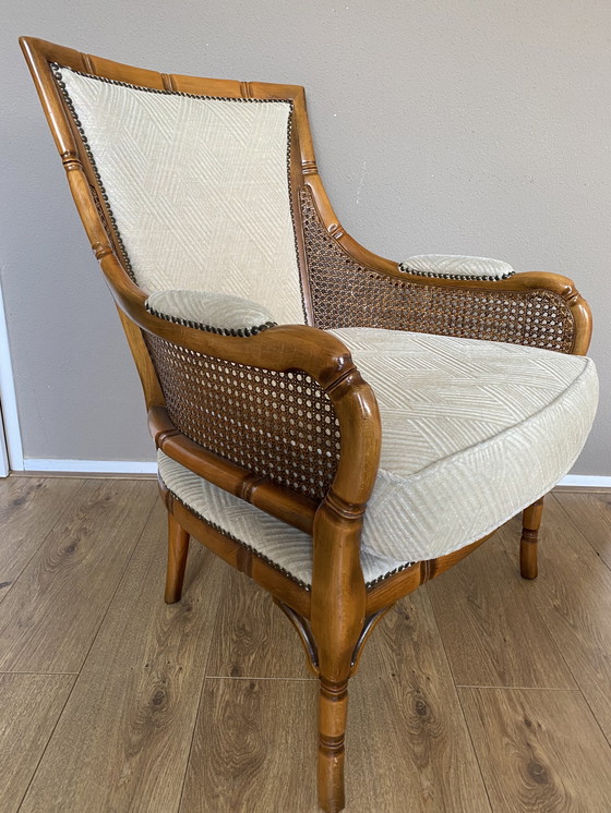 Image 1 of Vintage Faux Bamboo Giorgetti Fauteuil