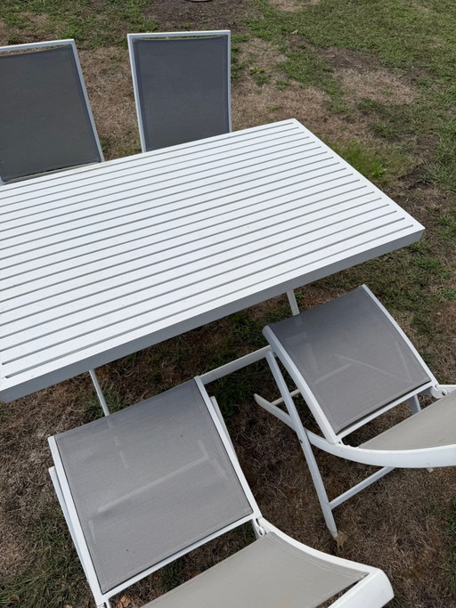 Witte Tuinset Met 4 Stoelen Kati&Kebon – Textile, Aluminium (photo 2 of 8)
