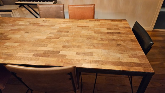 Image 1 of 6 stoelen van jess, leder, zwart, bruin, 