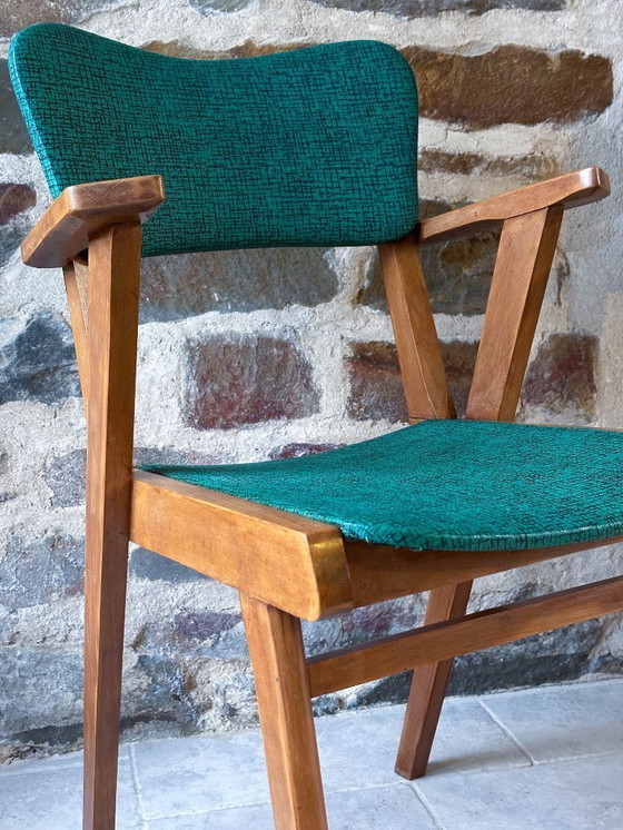 Image 1 of Pair of green bridge chairs from the 1950s/60s