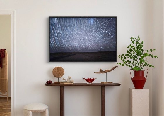 Image 1 of Night in Namib desert. Photograph 100x150cm. Star-trails, edition 2/3