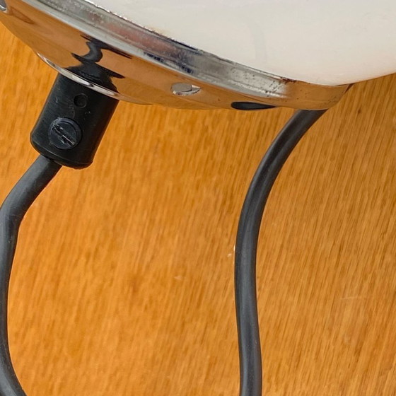 Image 1 of Targeti opaline glass globe and chrome metal wall light