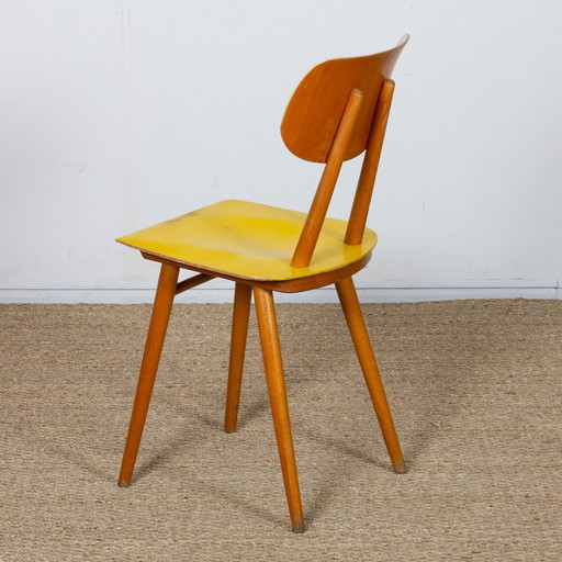 Vintage Wooden Chair Produced By Ton, 1960