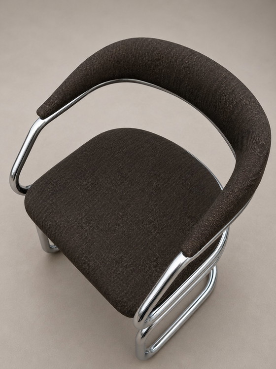 Set van 4 vintage buisframe eetkamerstoelen – Stoppino, Chrome, Mid Century Modern (photo 9 of 10)