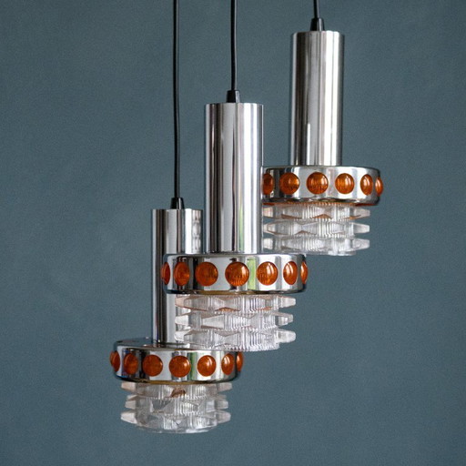 Suspension massive Space Age Orange à cascade