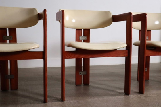 Set van 6 Augusto Savini Pamplona-stoelen voor Pozzi, Italië, 1965 – Eetkamerstoelen, Wood (photo 6 of 18)