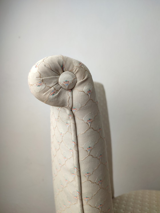 Image 1 of Boudoir stoel stoeltje cocktail creme franjes + opbergruimte naaikist