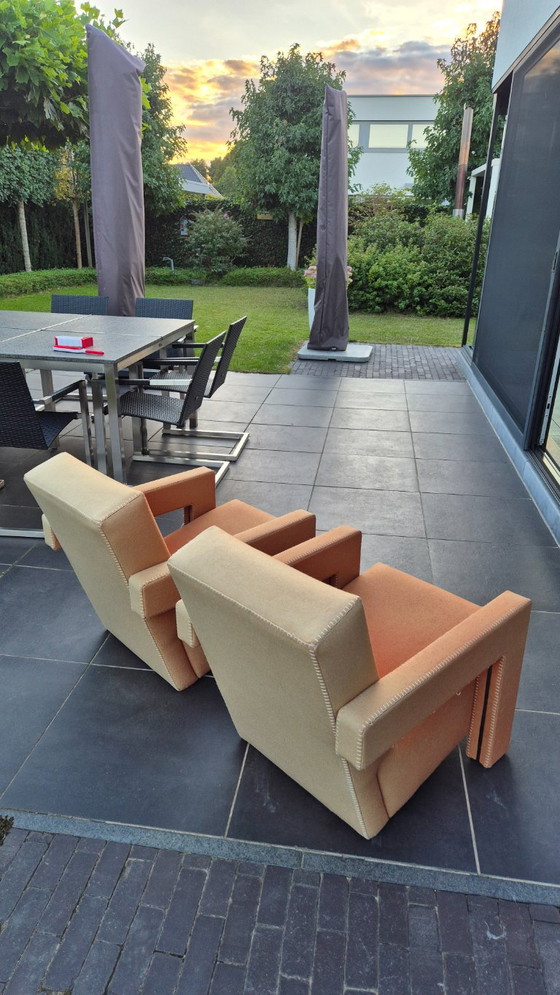 2x Fauteuils Originaux Cassina 637 Utrecht - Gerrit Rietveld – Bancs, Textile (photo 10 of 11)