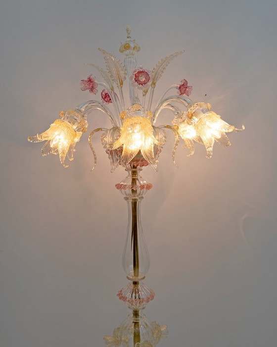 Image 1 of Lampadaire à 6 bras en verre de Murano soufflé Ca'Rezzonico, Italie, années 1950