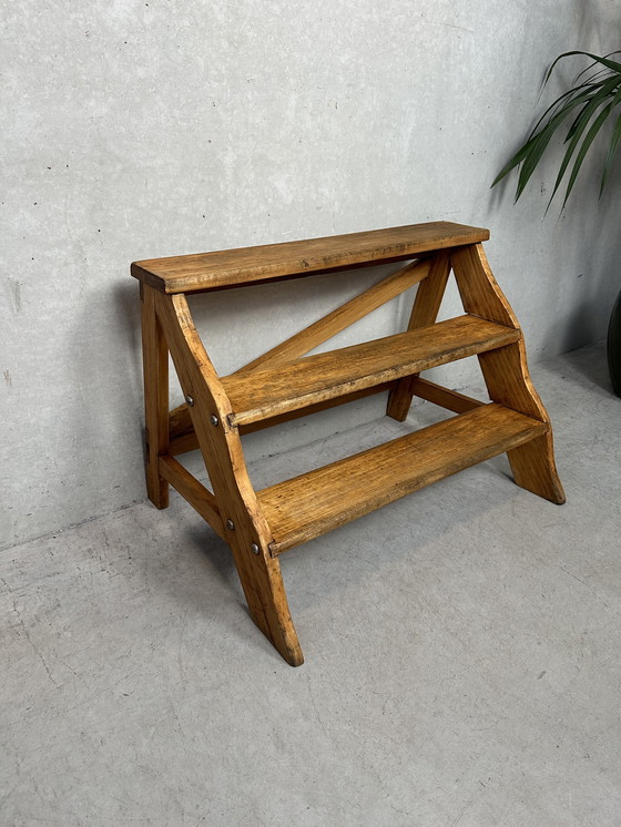 Image 1 of Peldaños "librería" vintage - haya