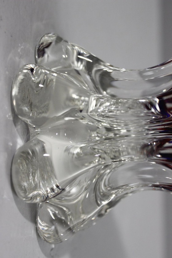 Image 1 of Grote vaas van Murano-glas, vervaardigd met de Sommerso-techniek, roze en blauw, Italiaans design, jaren 70.