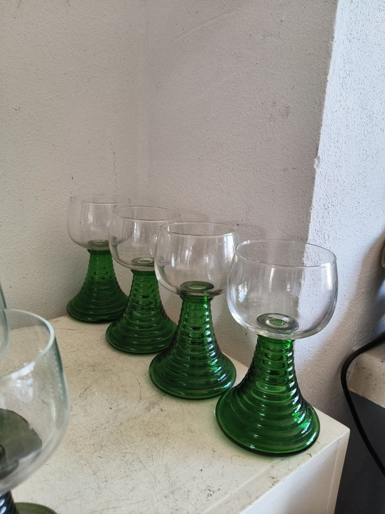 Prachtige 8-delige Set Vintage Luminarc Roemer Wijnglazen (4x 15cm, 4x 14cm) – Glazen & Karaffen, Glass (photo 6 of 9)