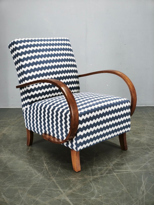 Jindřich Halabala Art Deco Lounge Chair, Tschechoslowakei, 1940er Jahre