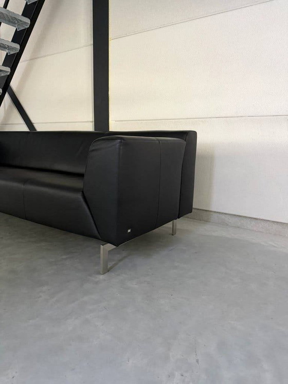 Rolf Benz 318 Linea – Pelle Nera – Condizioni perfette – Divani 3 posti, polished steel (photo 3 of 9)