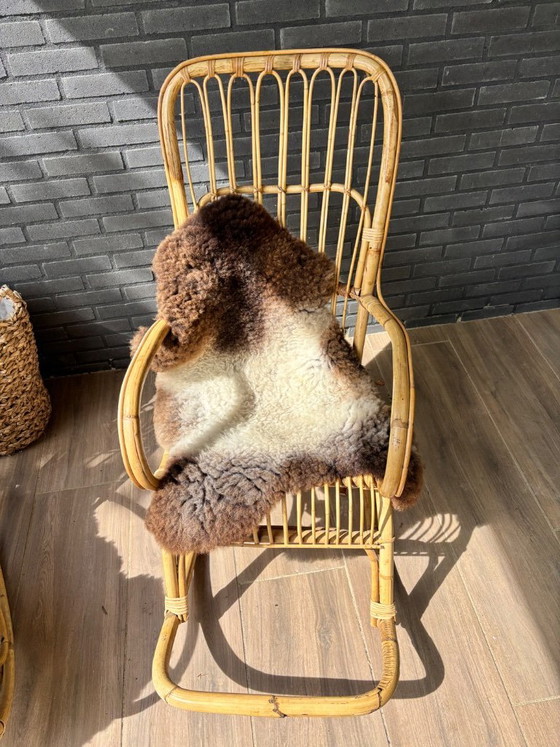 Image 1 of Vintage bamboo rocking chair