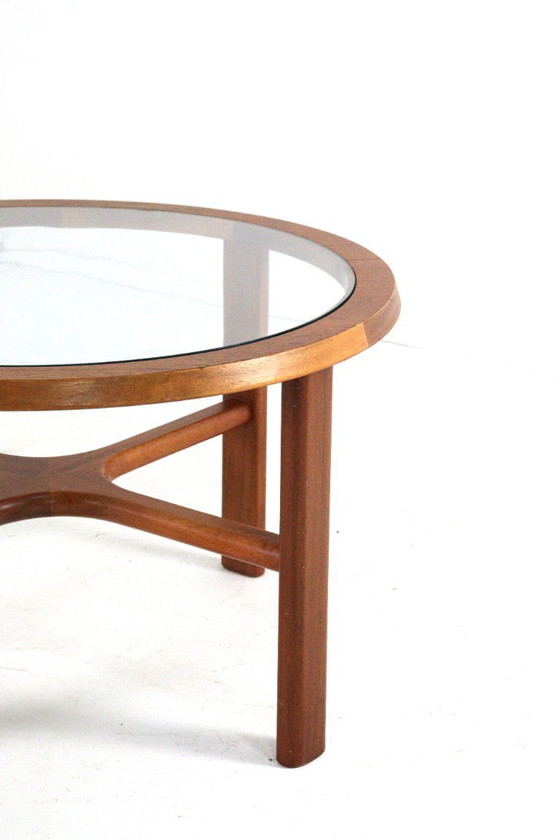 Image 1 of G-Plan round coffee table teak with glass vintage